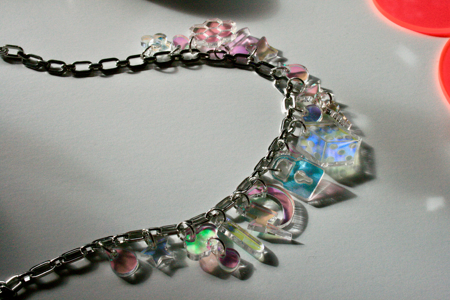 Iridescent Charm Necklace - OOAK One of a Kind Detailed