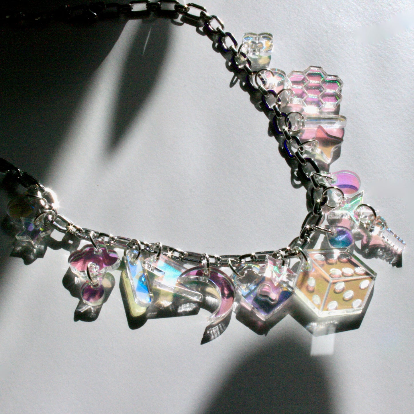 Iridescent Charm Necklace - OOAK One of a Kind Detailed