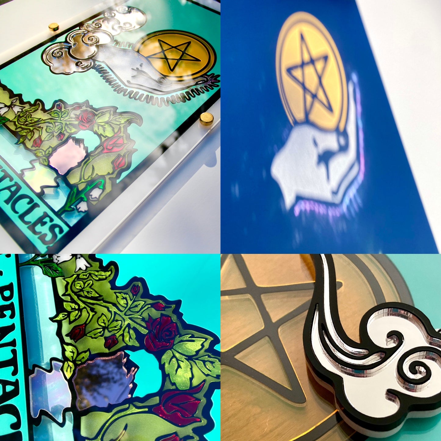 Ace of Pentacles Tarot Wall Hanging- Home Decor OOAK