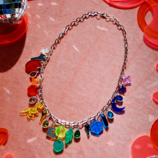 Rainbow Charm Necklace - OOAK One of a Kind Detailed