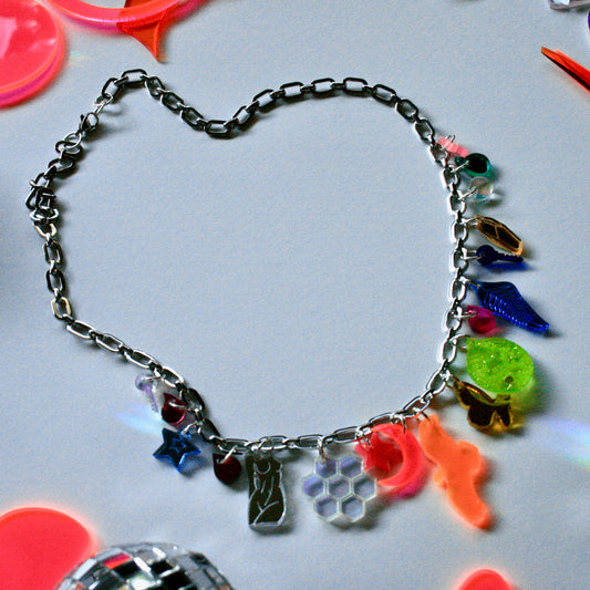 Rainbow Charm Necklace - OOAK One of a Kind Detailed