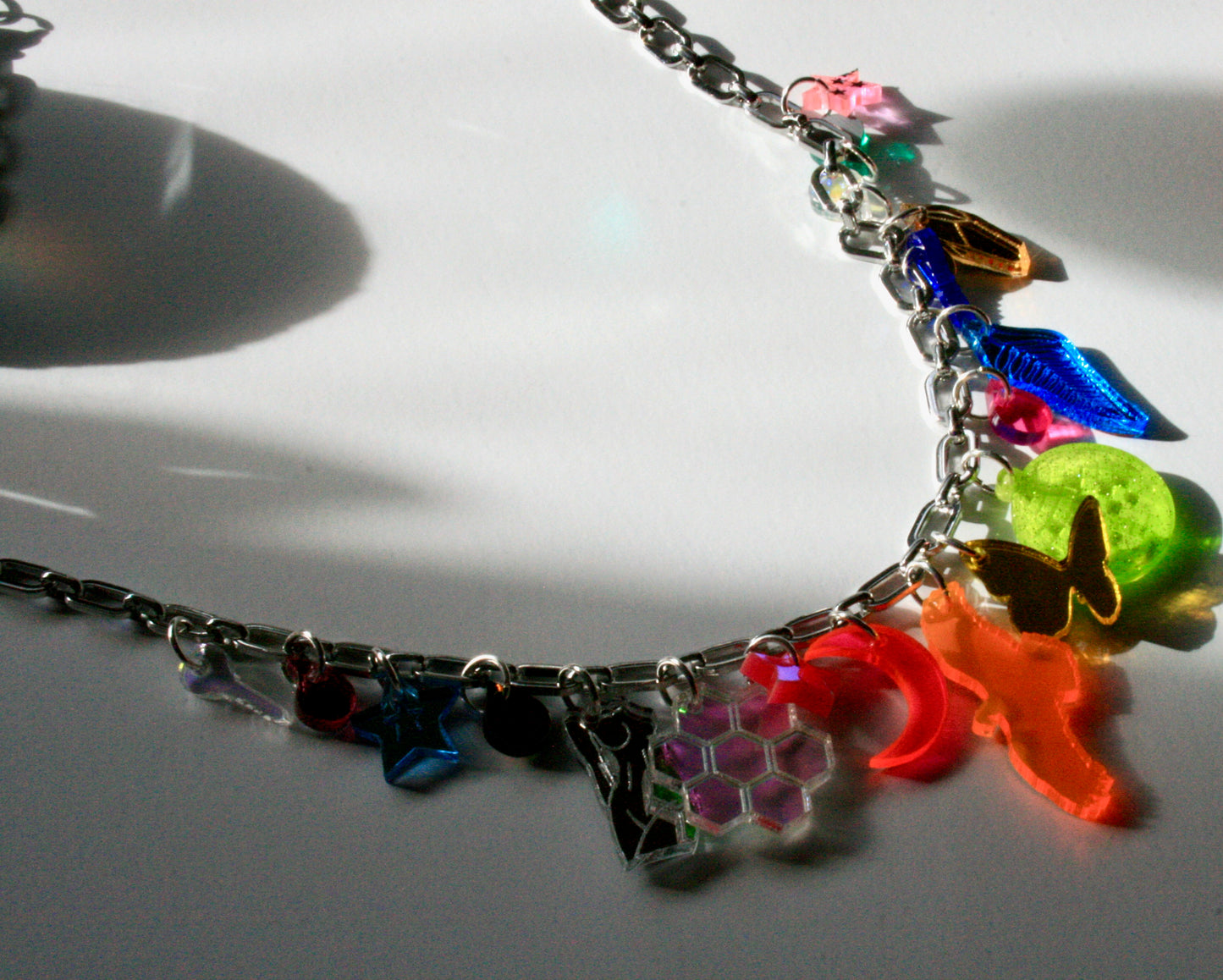 Rainbow Charm Necklace - OOAK One of a Kind Detailed